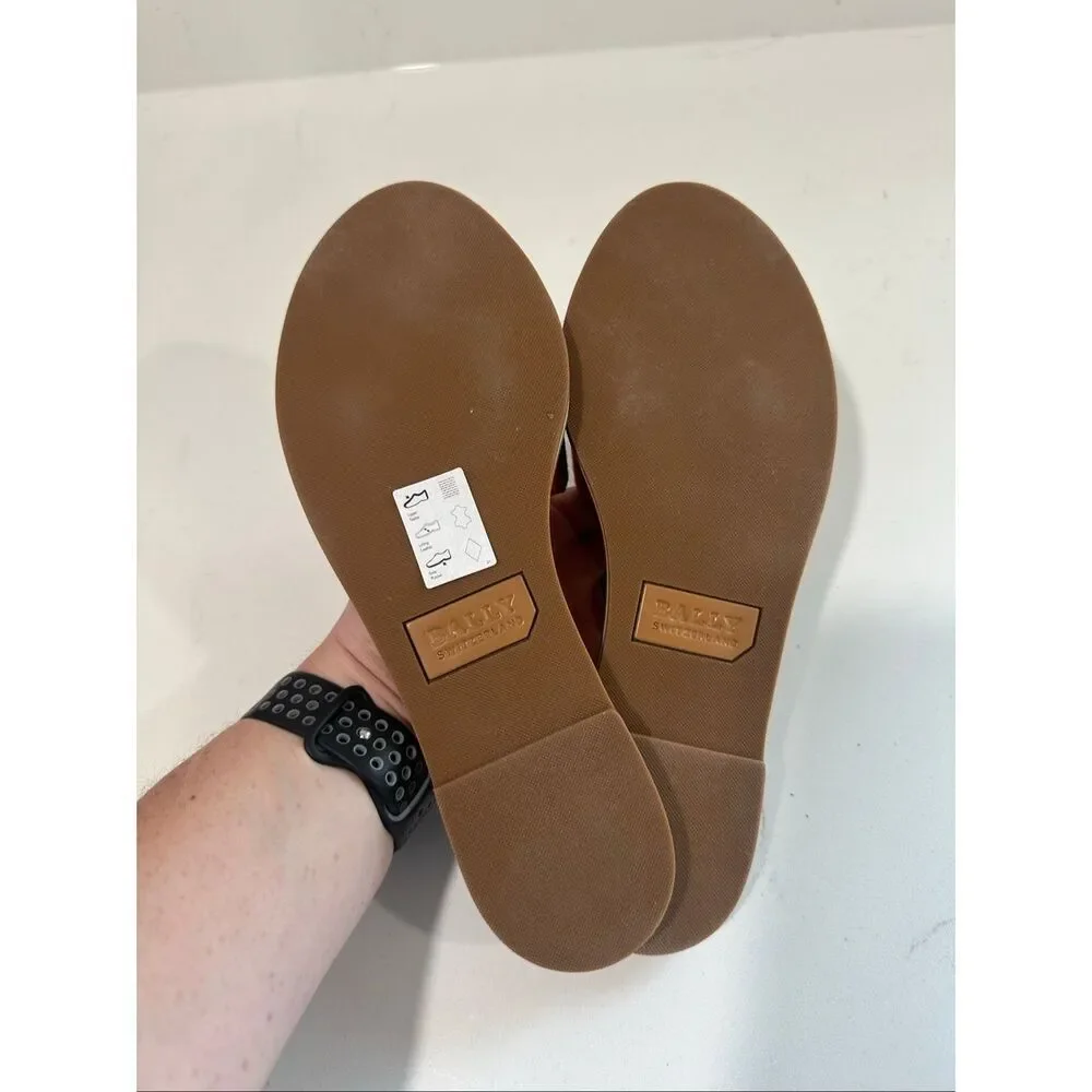 New in Box Bally Red White Canvas Slides Size 10